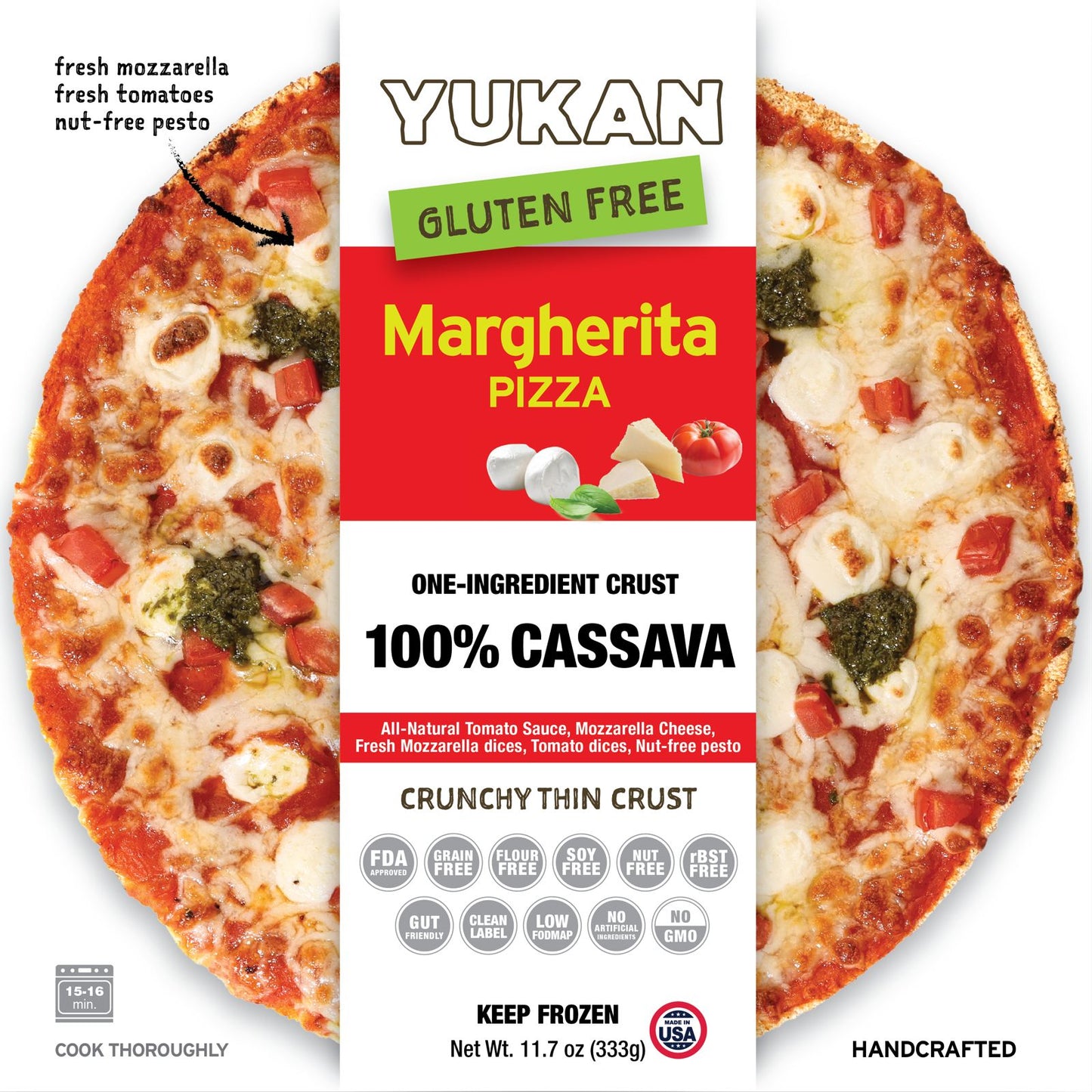 Margherita Pizza - Yukan (gluten free, 100% cassava)