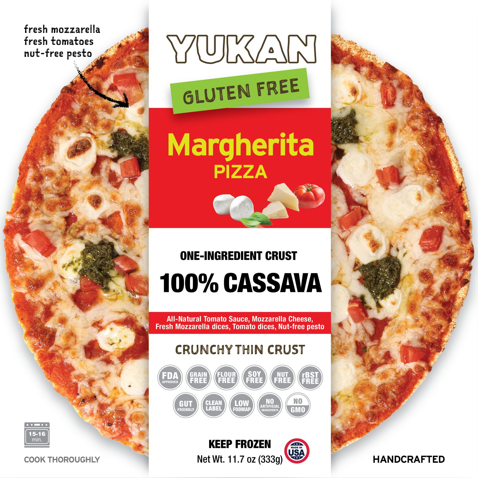 Margherita Pizza - Yukan (gluten free, 100% cassava)